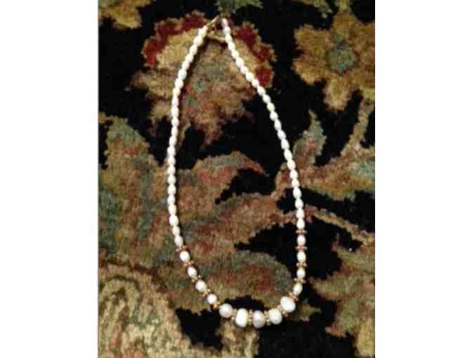 Elegant White Pearl with Gold Plated Inlay and Clasp