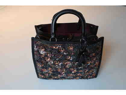 Coach Leather Bag with Sequin Embroidery