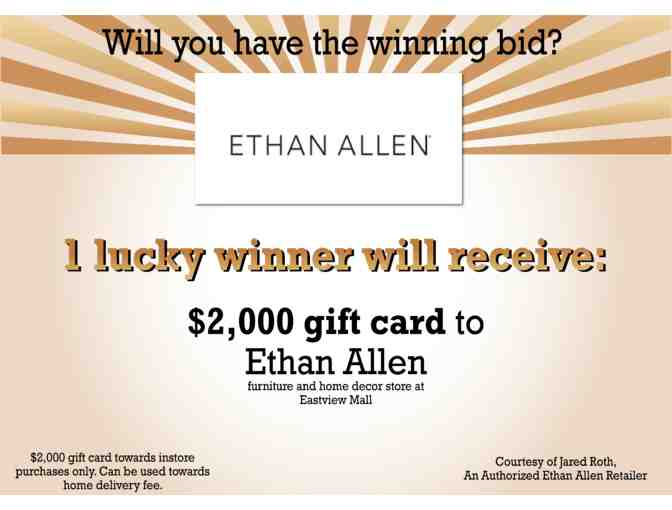 $2000 Gift Card to Ethan Allen, located in Victor, NY - Photo 1
