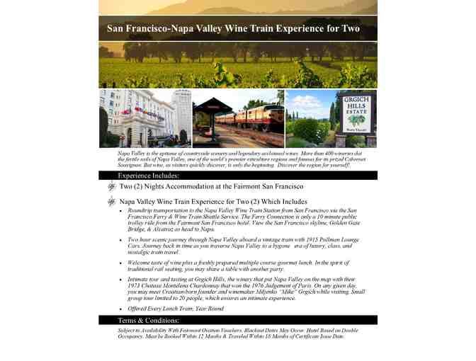 San Francisco-Napa Valley Wine Train Experience for Two