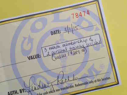 Gold's Gym 3-month membership with two private training sessions