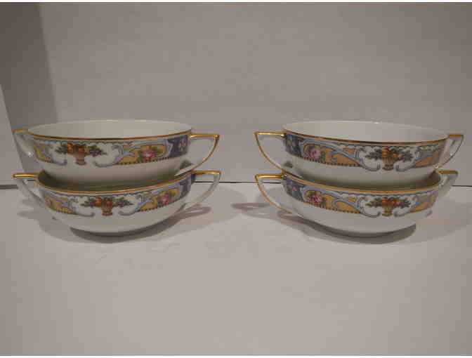 set/4 Czech fine china soup bowls