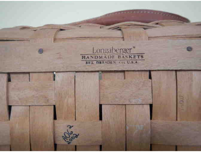 2002 Dated Collectable Longaberger Double Leather Handled Basket