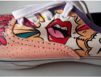 One of a Kind Hand Painted Vans! Size 6 Shoes - Amazing Art!