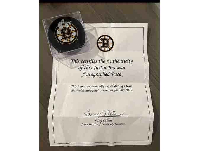 Bruins Puck | Justin Brazeau Autograph