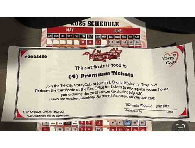 Valley Cats | 4 Premium Tickets