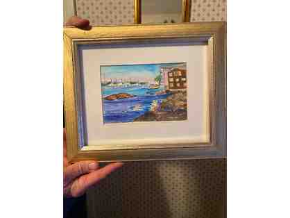 WATERCOLOR OF FRONT STREET, FORT BEACH, MARBLEHEAD, MA - BY SUZANNE HOGAN