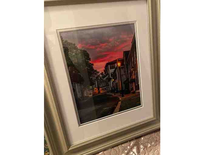 FRAMED PHOTOGRAPHY OF SUNSET LOOKING UP STATE STREET BY DM, 14 1/2 BY 17 1/2 - Photo 1