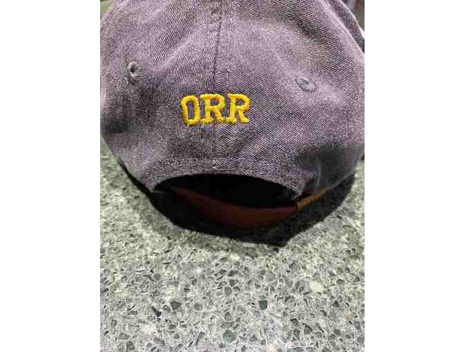GRAY BOBBY ORR HAT WITH GOLD TRIM BY LITTLE ASPEN ATHLETICS - ADJUSTIBLE - LEATHER STRAP
