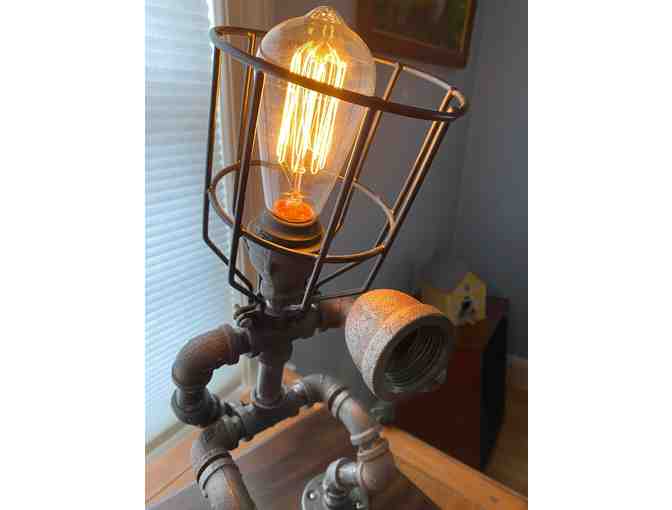 PIPE BASEBALL CATCHER LAMP - ONE OF A KIND!