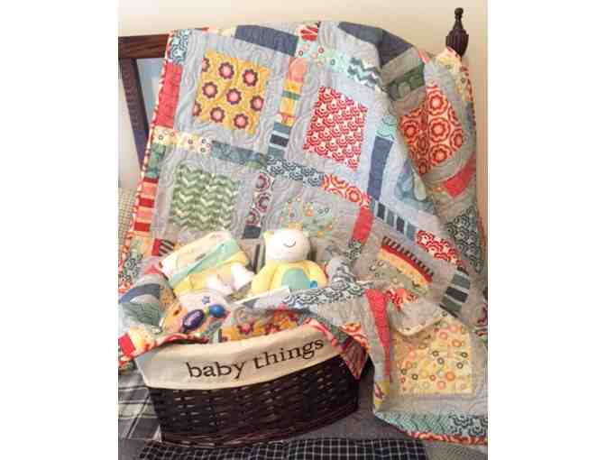 Baby Basket with Handmade Quilt