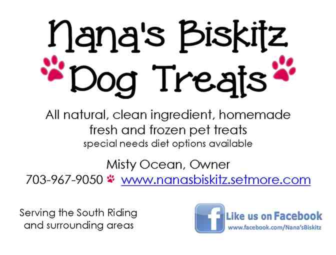 $50 Gift Certificate for Nana's Biskitz Dog Treats