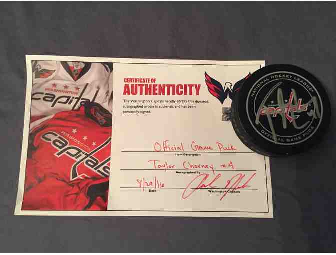 Washington Capitals-Taylor Chorney Autographed Capitals Game Puck