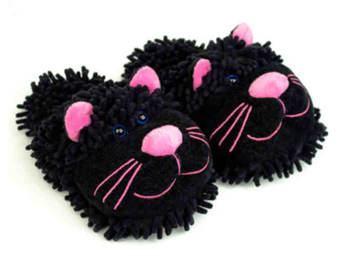 Fuzzy Black Cat Slippers by Bunny Slippers - Photo 1
