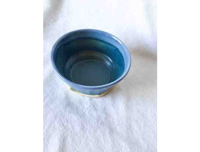 Handmade Pottery - Blue and White Clay Bowl