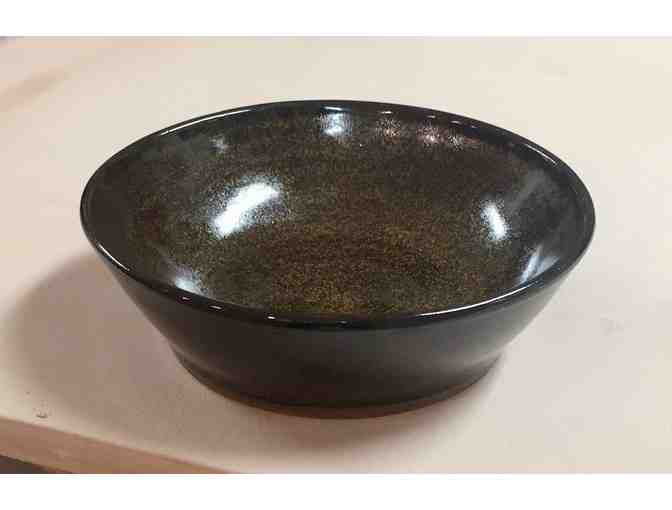 Handmade Pottery - Black with specks of ivory Food Bowl