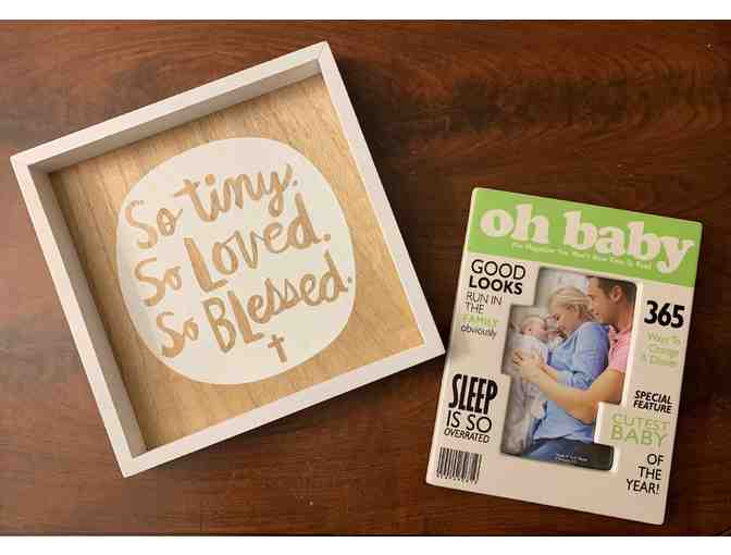 Baby-themed wood sign and picture frame - Photo 1