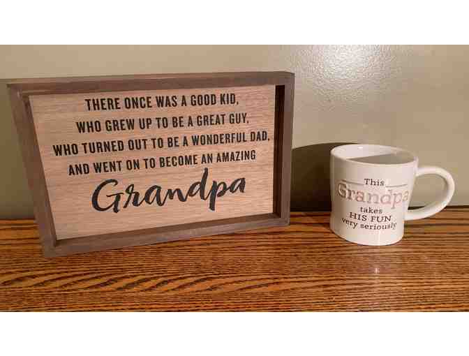 Grandpa wood sign and Mug