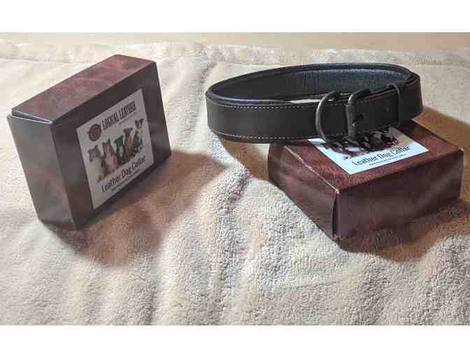 Logical Leather Padded Genuine Leather Dog Collar - Brown