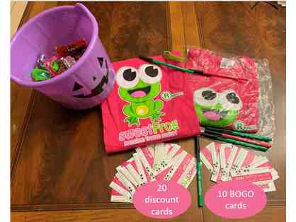 SweetFrog Shirts, BOGO cards, and Discount cards