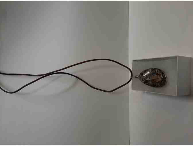 Turritella Fossil Snail Agate Pendant