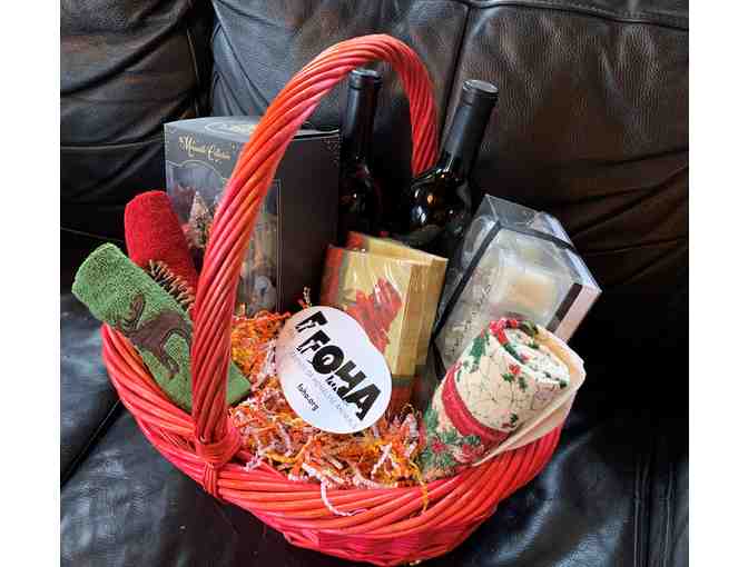 FOHA Red Christmas Wine Basket