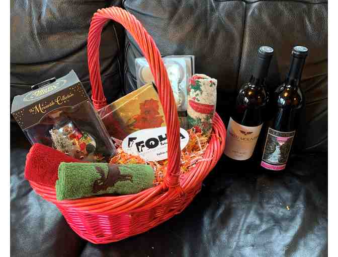 FOHA Red Christmas Wine Basket
