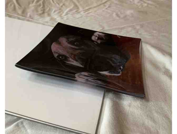 Glass tray with picture of Duke