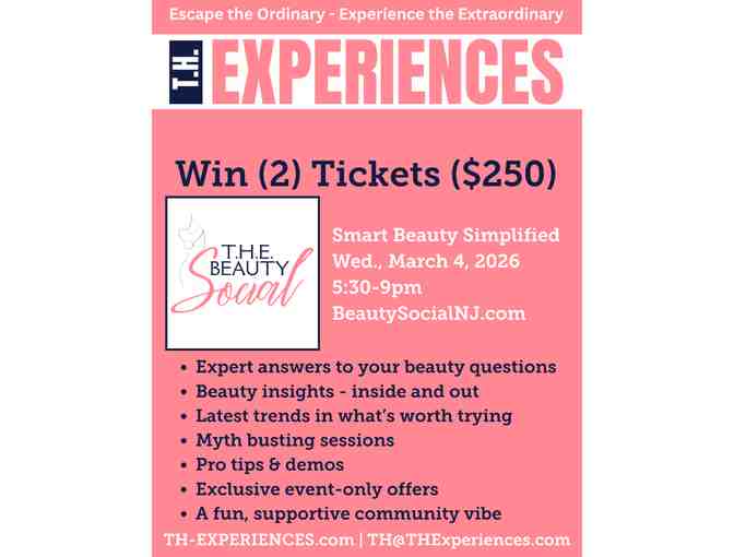 (2) Tickets for The Beauty Social : Smart Beauty Simplified - Photo 1