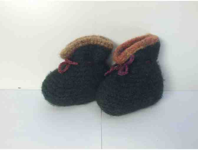 Handmade  Felted Wool Baby Slippers