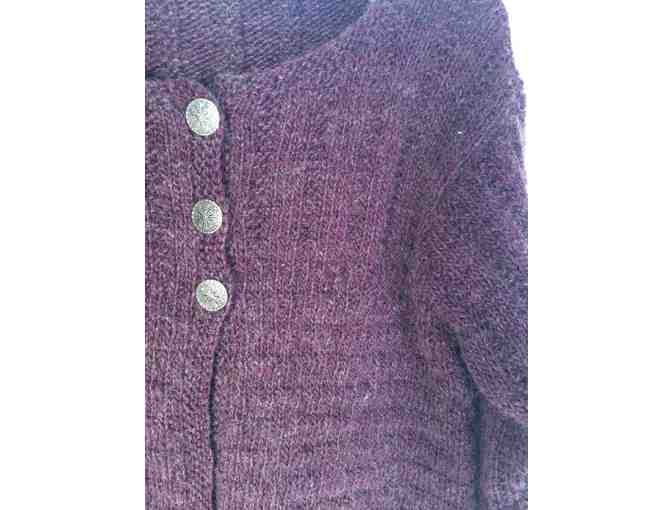 Handknit Women's Sweater in Mountain Mohair Elderberry