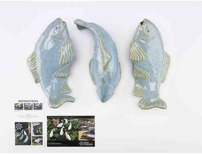 Three Ceramic Koi Garden Art Sculptures by Tyson Weiss - Fish in the Garden