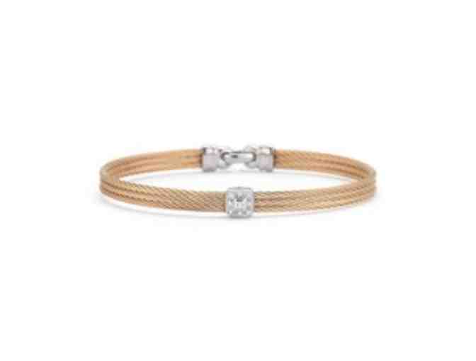 Alor Jewelry - 1 Rose-Gold Cable Bangle Bracelet with 18kt gold & diamonds