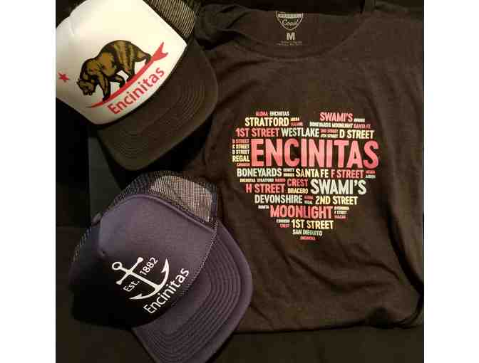 Pacific Coast Apparel - One Ladies Encinitas T-Shirt and Two Hats