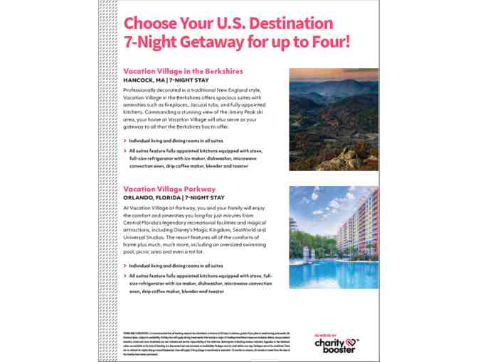 Choose Your United States 7-Night Getaway for up to Four!