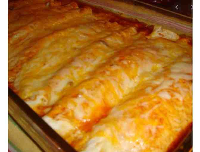 Homemade Cheese Enchiladas, Beans, Rice, Chips & Salsa for 4 - Curbside Delivered