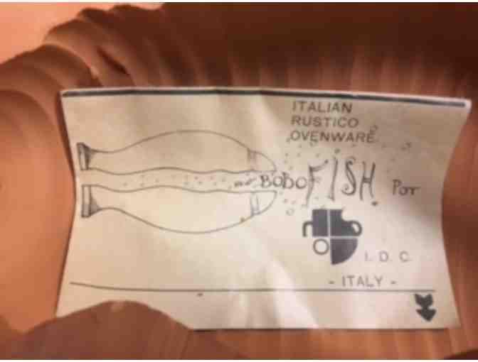 Vintage Terra Cotta 'Bo Bo Po' Fish Baker