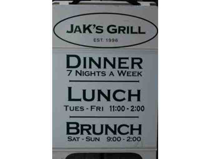 Jak's Grill $50 Gift Certificate & Bottle of Jak's Wine