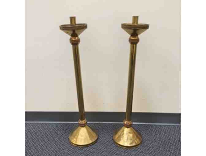 Tall Brass Candlestick Holders 40'
