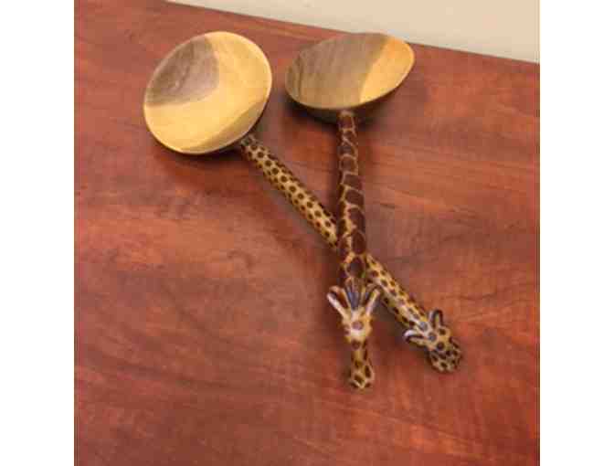 Wooden Giraffle Ladle/Serving Spoons from Africa