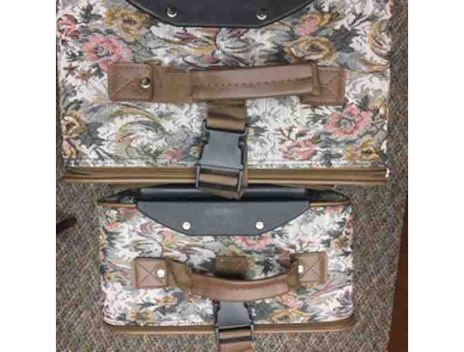 Pair of Rolling Travel Suitcases 'American Flyer' Brand