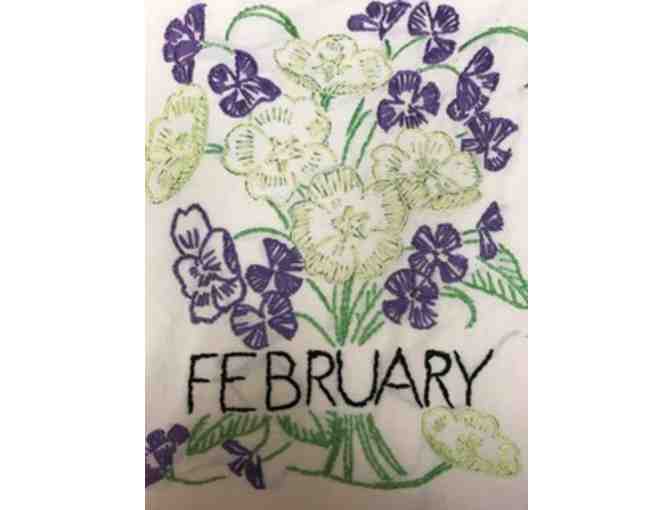Quilt of FLOWERS BY THE MONTHS with Embroidered flowers
