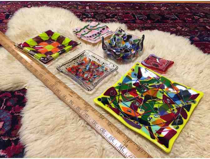 Fused Glass Bright Trays