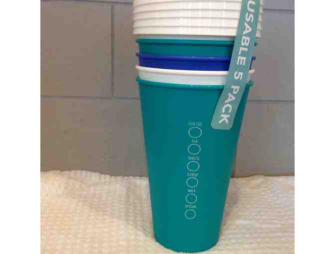 Five Reusable Coffee Cups & 2 bags of Caffe Appassionato Coffee