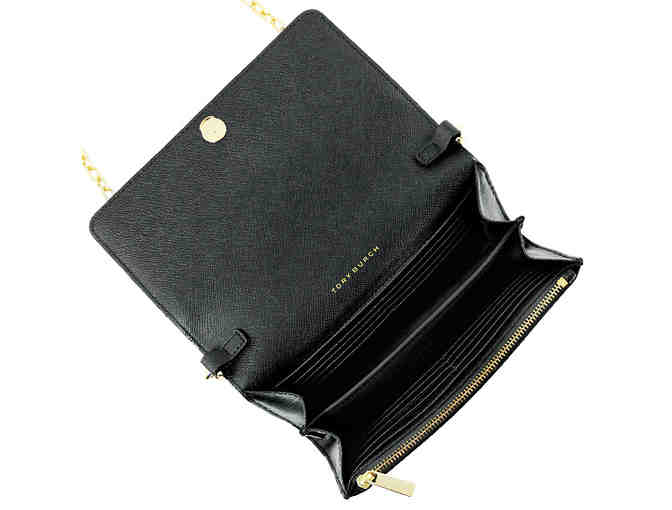 Tory Burch Robinson Chain Wallet (Black)