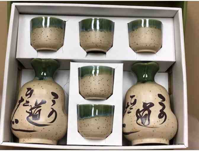 Lovely Green hued Sake Set with Sake