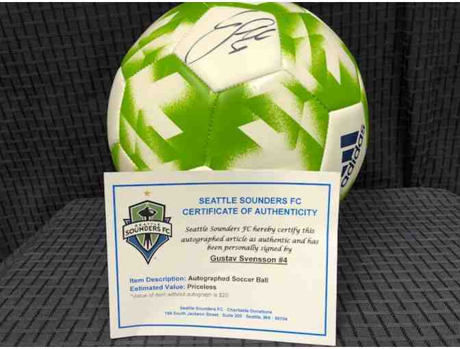 Seattle Sounders FC Autographed Soccer Ball- Gustav Svensson #4