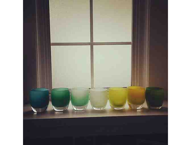 Pair of Early Vintage Green glassybaby's