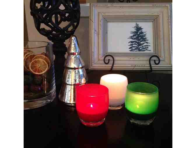 Pair of Early Vintage Green glassybaby's