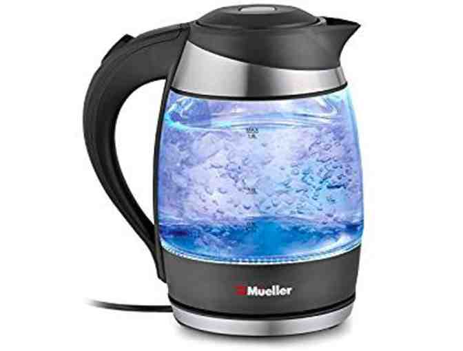 Mueller Austria Electric Kettle Glass Pot Water Heater & Tea Gift Set